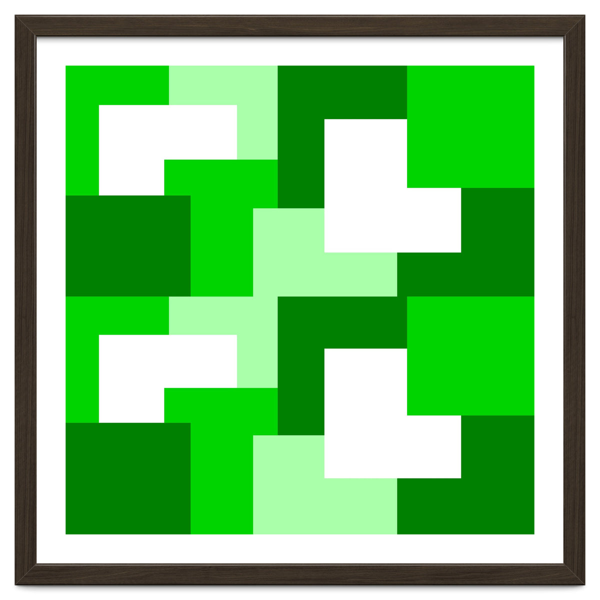 Green Abstract Square Tiles