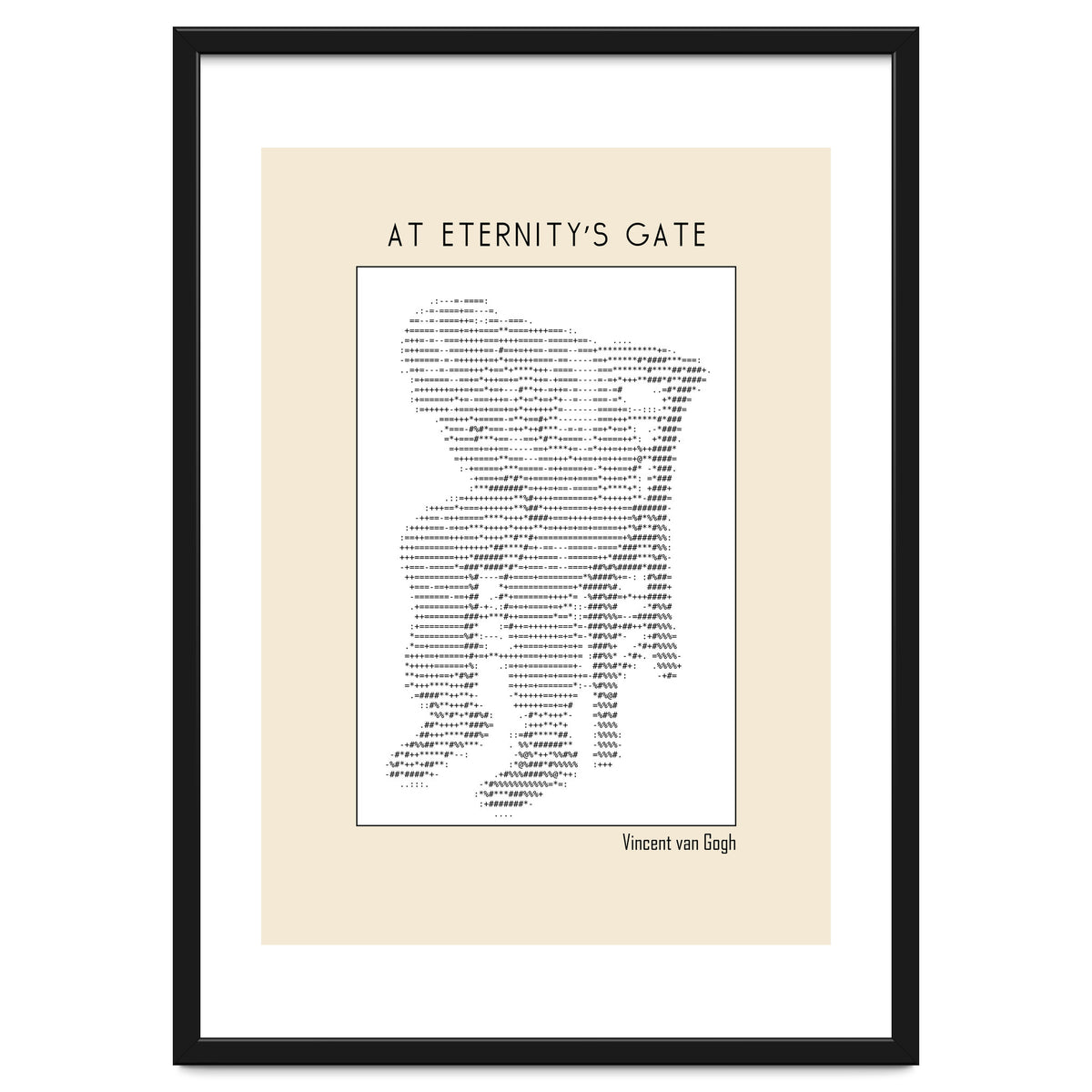 At Eternity’s Gate Vincent Van Gogh – Ascii Art