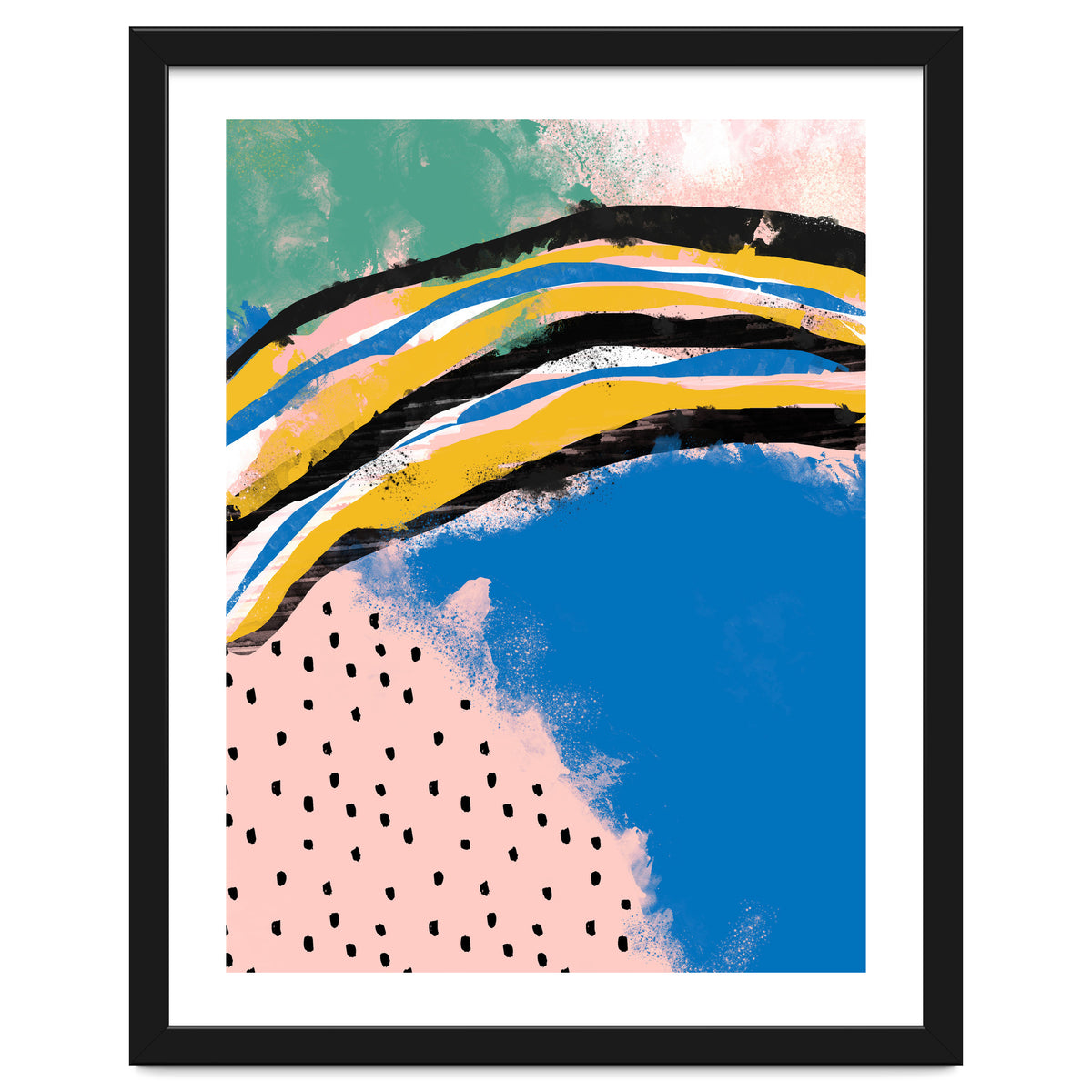 Abstract Pink Blue Dreamy Painting