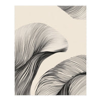 Black And White Flowing Lines Organic Shapes  (Print Only)