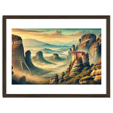 Vintage Greece, Meteora Monasteries Poster thumbnail