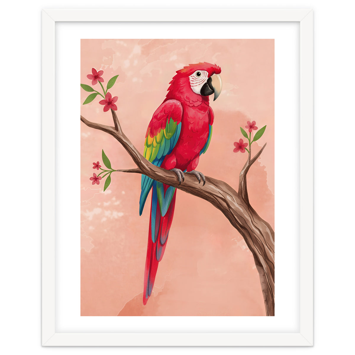 Red Macaw Parrot Bird Forest
