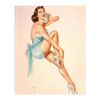 Beautiful Pinup Woman Posing In Ballerina Costume (Print Only)