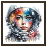 Watercolor Woman Astronaut