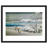 SNOW LANDSCAPE - JAPANESE ENGRAVING - 19TH CENTURY. thumbnail