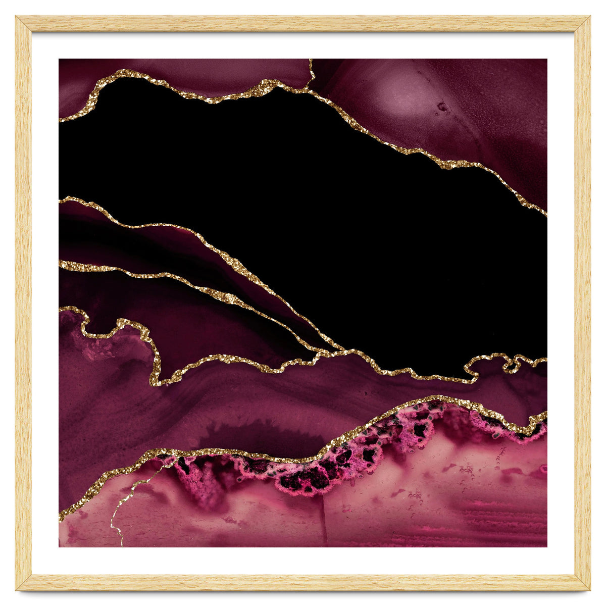 Burgundy & Gold Agate Texture 14