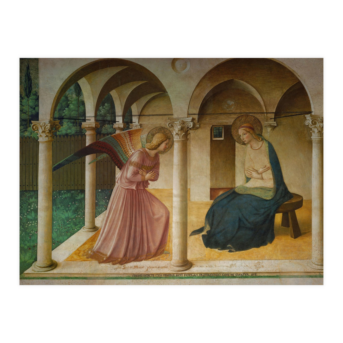 The Annunciation. Fresco in the former dormitory of the Dominican monastery San Marco, Florence. (Print Only)