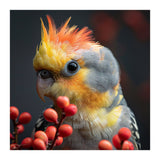 Close Up Of A Cockatiel Parrot With Orange Crest (Print Only) thumbnail