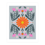 Orange Flower with pink buds (Print Only) thumbnail