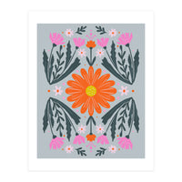 Orange Flower with pink buds (Print Only)