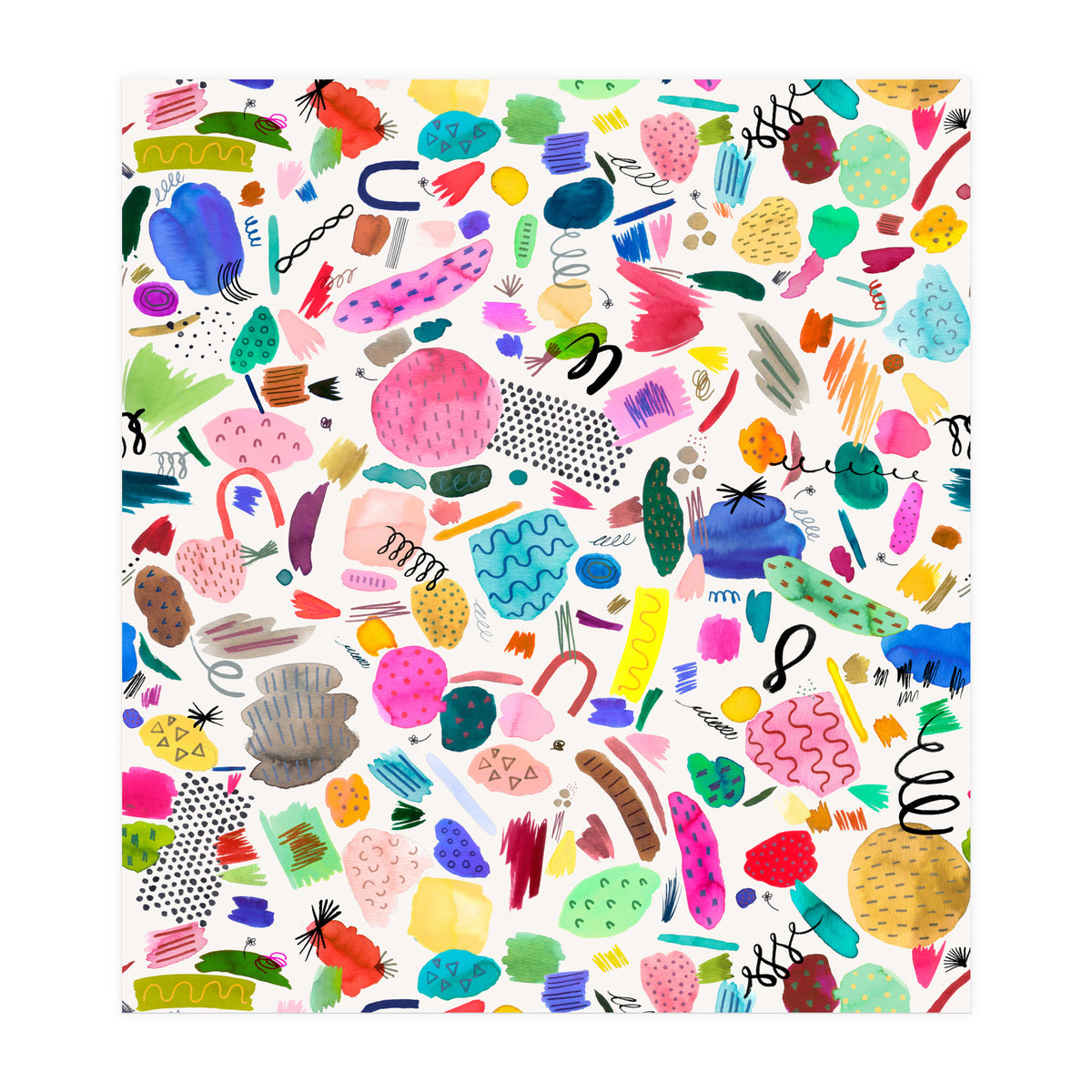 Abstract Colourful Marks Scribbles (Print Only)