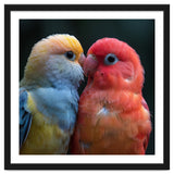 Two Lovebirds Nuzzling Close Up Portrait thumbnail