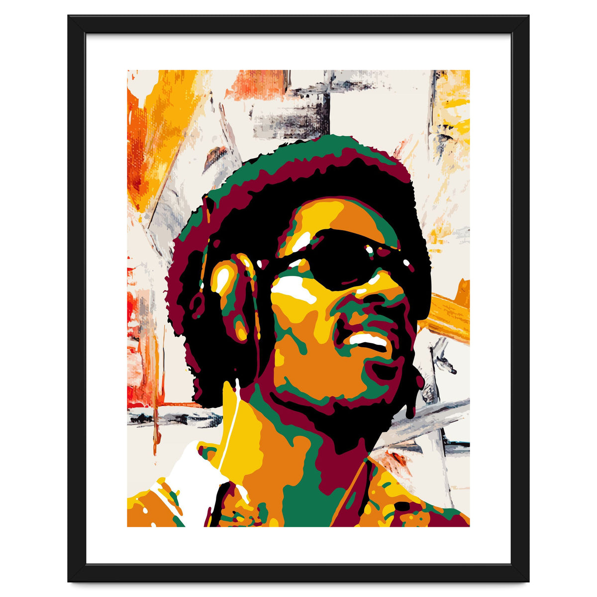 Stevie Wonder Colorful Abstract Retro Art