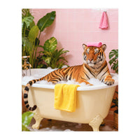 Leopard in Bathtub, Surreal Bathroom Scene (Print Only)