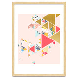 Gold Abstraction, Abstract Eclectic Colorful Geometrical, Blush Pastel Metallic Chic Graphic Design thumbnail