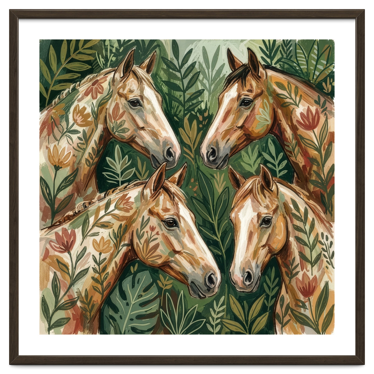 Majestic Floral Horses