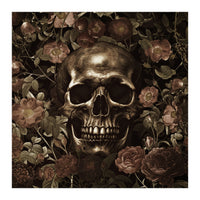 Baroque  Skull And Roses Night Garden (Print Only)