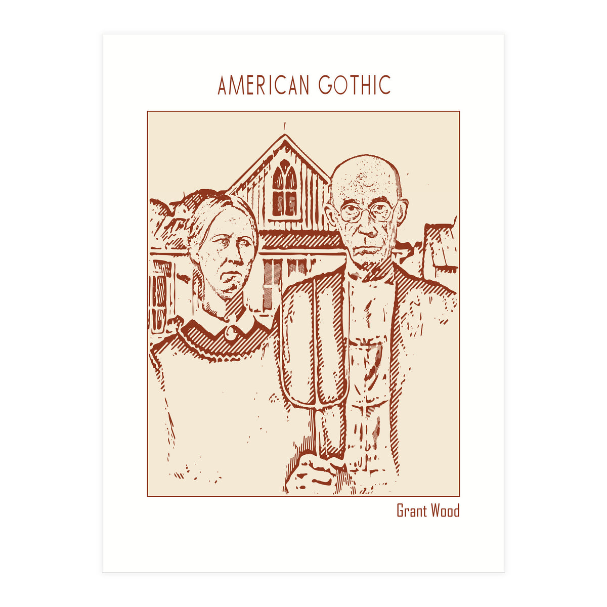 American Gothic – Grant Wood (Print Only)
