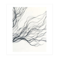 Abstract Black Branching Lines Flowing (Print Only)