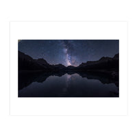 Starlit Reflection: Milky Way Over Mountain Lake (Print Only)