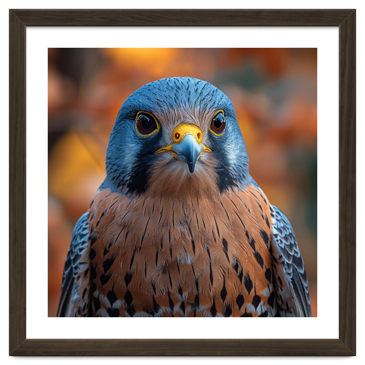 Close Up Of A Kestrel Bird Of Prey Portrait