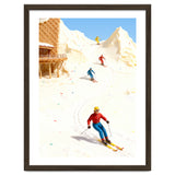 Skiing on Ice Cream Mountains, Miniature Skiers Winter Art Print for Kitchen Decor thumbnail