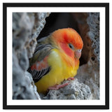 Cute Lovebird Perched On A Rock In A Cave thumbnail