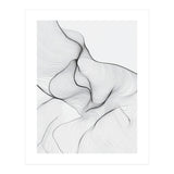 Abstract Black And White Flowing Lines Organic Form (Print Only) thumbnail