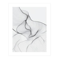 Abstract Black And White Flowing Lines Organic Form (Print Only)