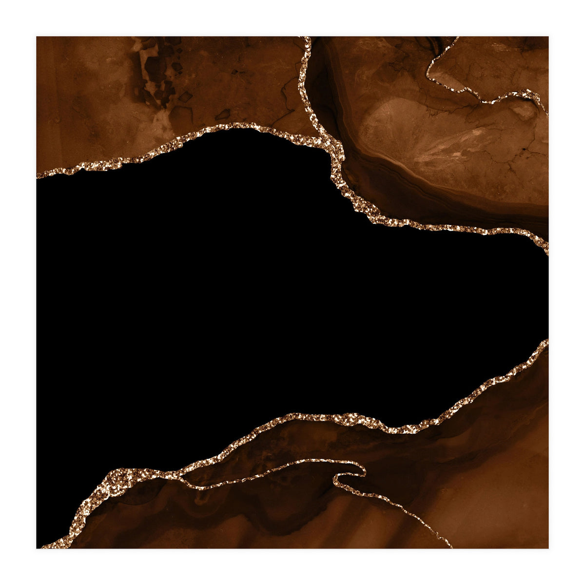 Brown & Gold Agate Texture 04 (Print Only)