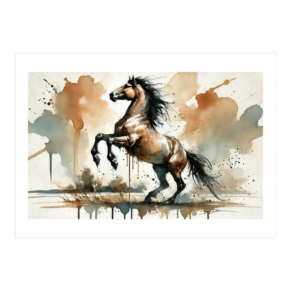 Fiery Horse Elegance (Print Only)