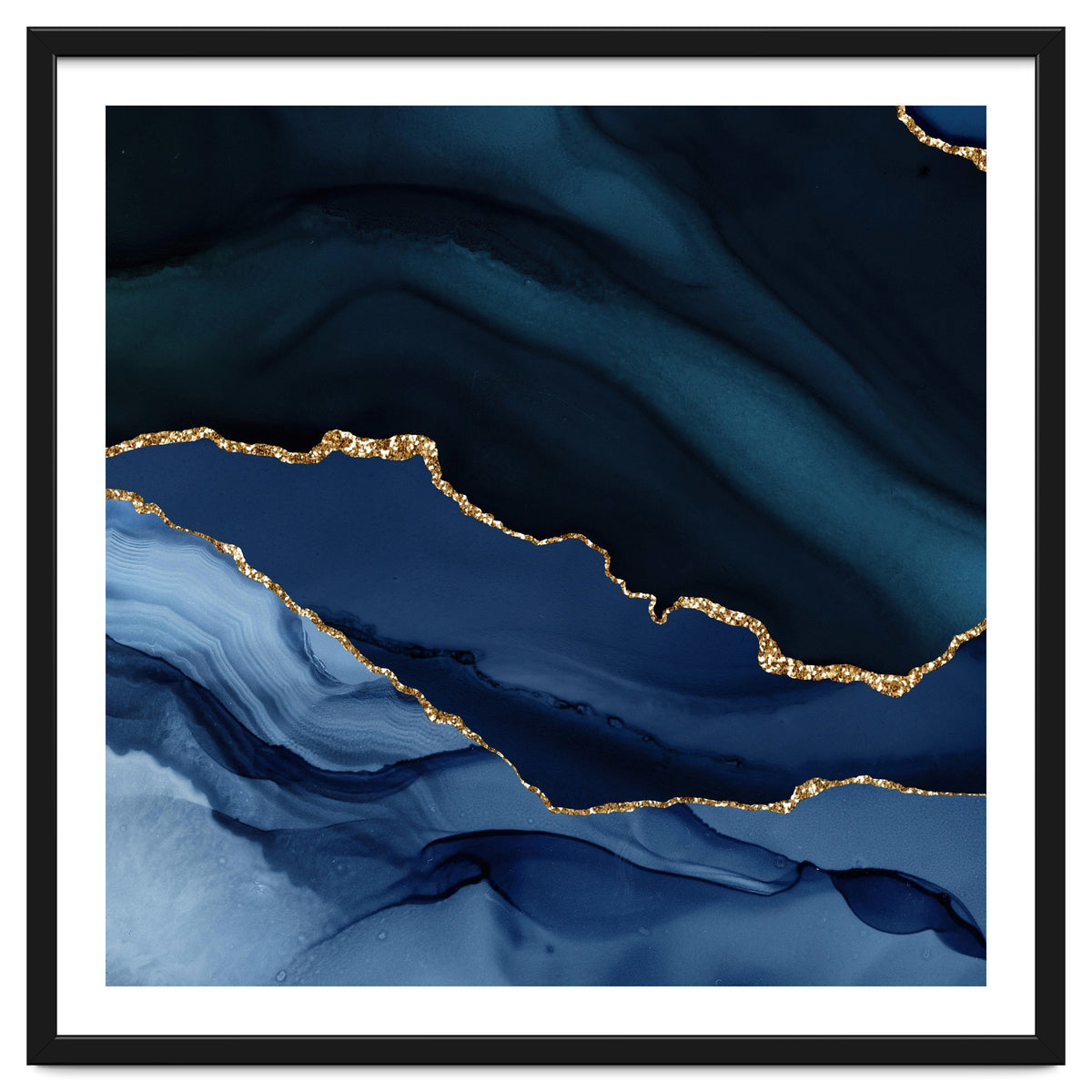 Navy & Gold Agate Texture 12