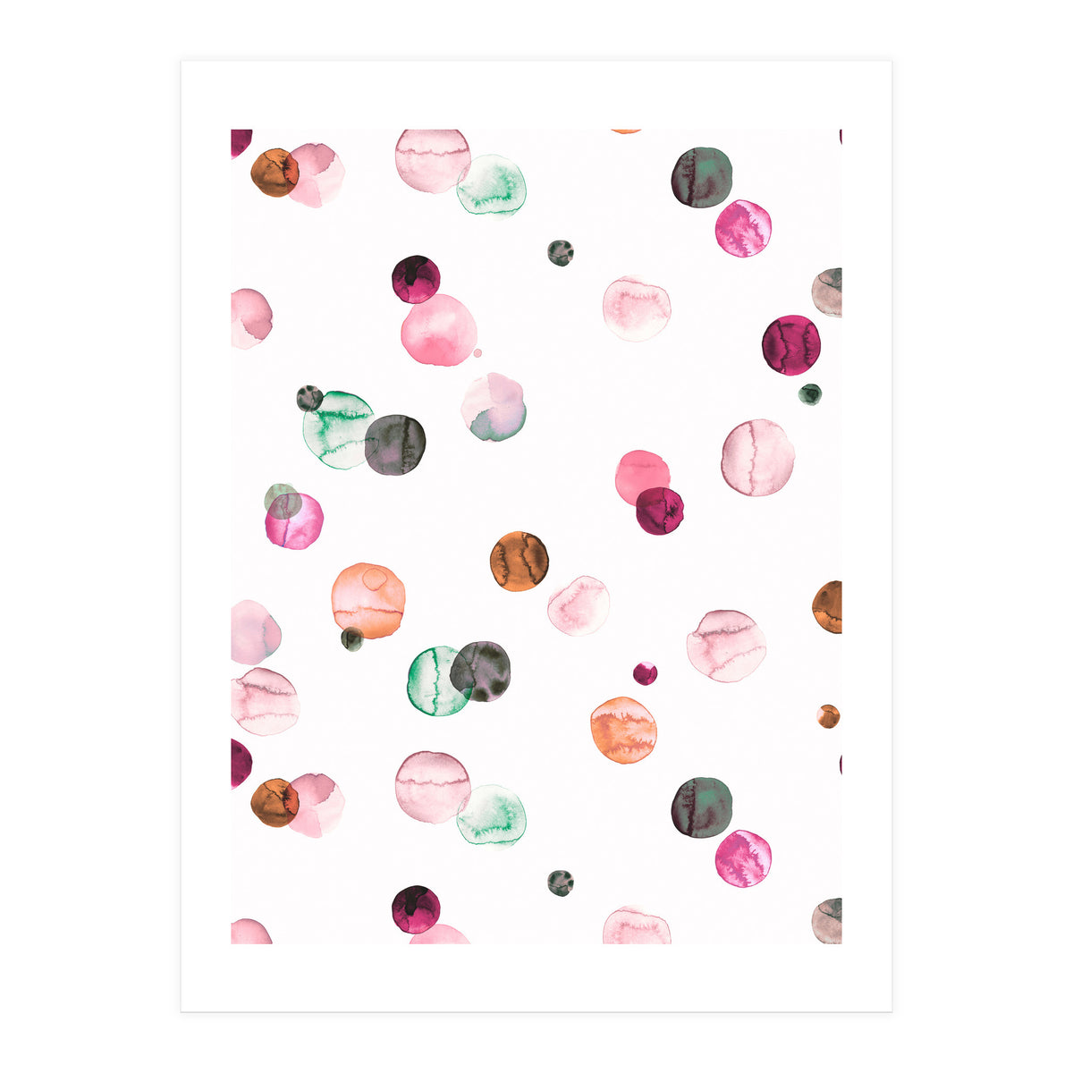 Polka Dots Watercolor Minimal Pink (Print Only)