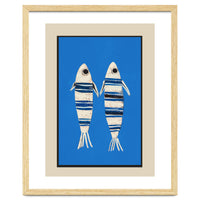 Minimal Fish On Blue