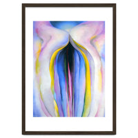 Georgia O’Keeffe – Grey Line with Black, Blue and Yellow (1923) | Elegant Abstract Modernist Composition with Bold Color Contrast