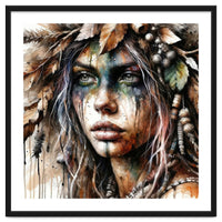 Autumn Leaf Druid Woman Portrait