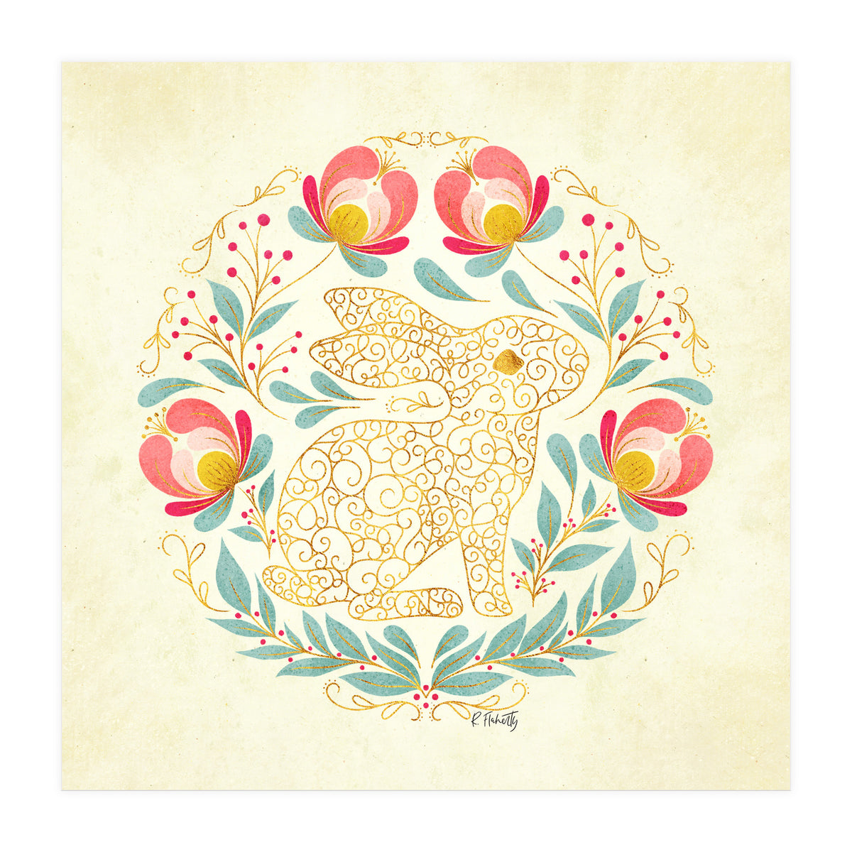 Folk Art Rabbit (Print Only)