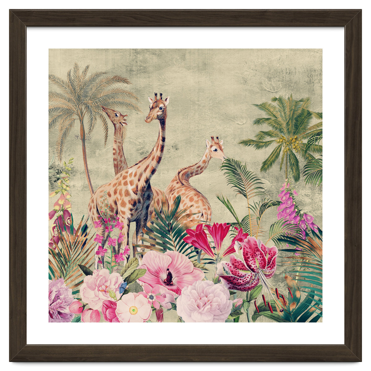 Exotic Vintage African Flower Safari