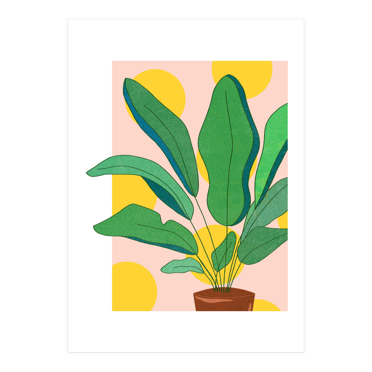 Pastel Plants Love, Botanical Nature Illustration, Gardening Blush Growth, Positive Vibes Mindset Hope (Print Only)
