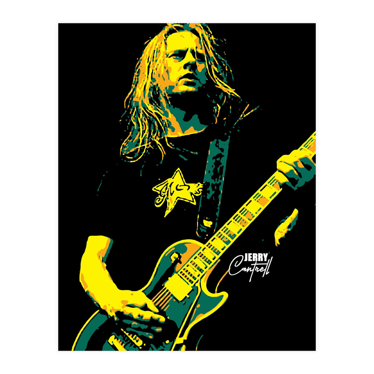 Jerry Cantrell American Heavy Metal Guitarist Legend (Print Only)