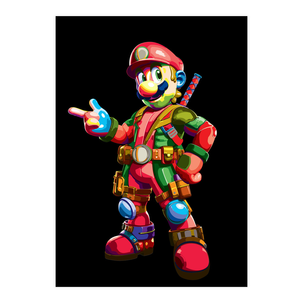 Mario Bros Action Fight Game 1 (Print Only)