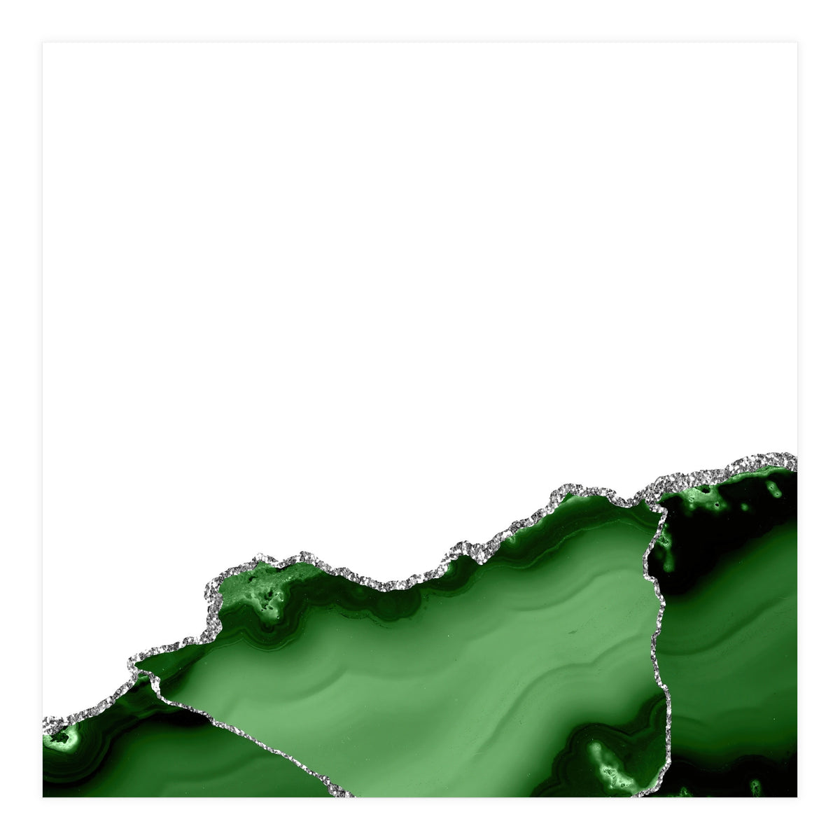 Green & Silver Agate Texture 09 (Print Only)