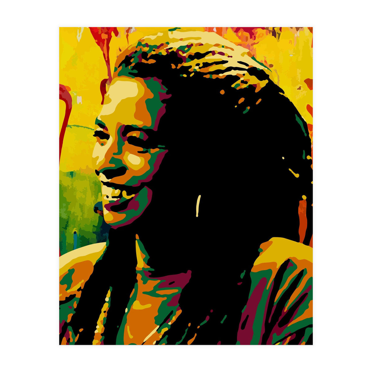 Angela Davis Colorful abstract Art (Print Only)