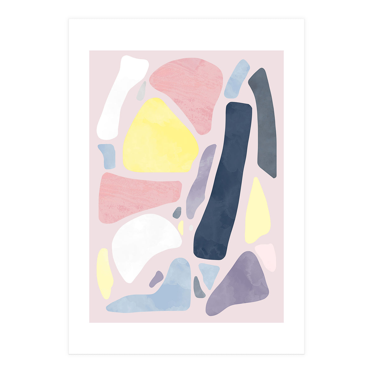 Organic Rustic Abstract Shapes Pastel I (Print Only)