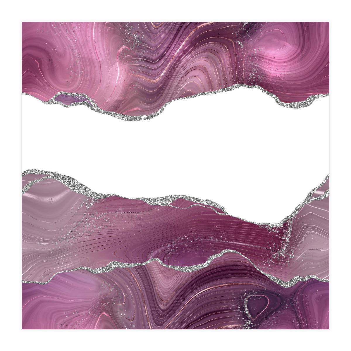 Mauve & Silver Agate Texture 08  (Print Only)