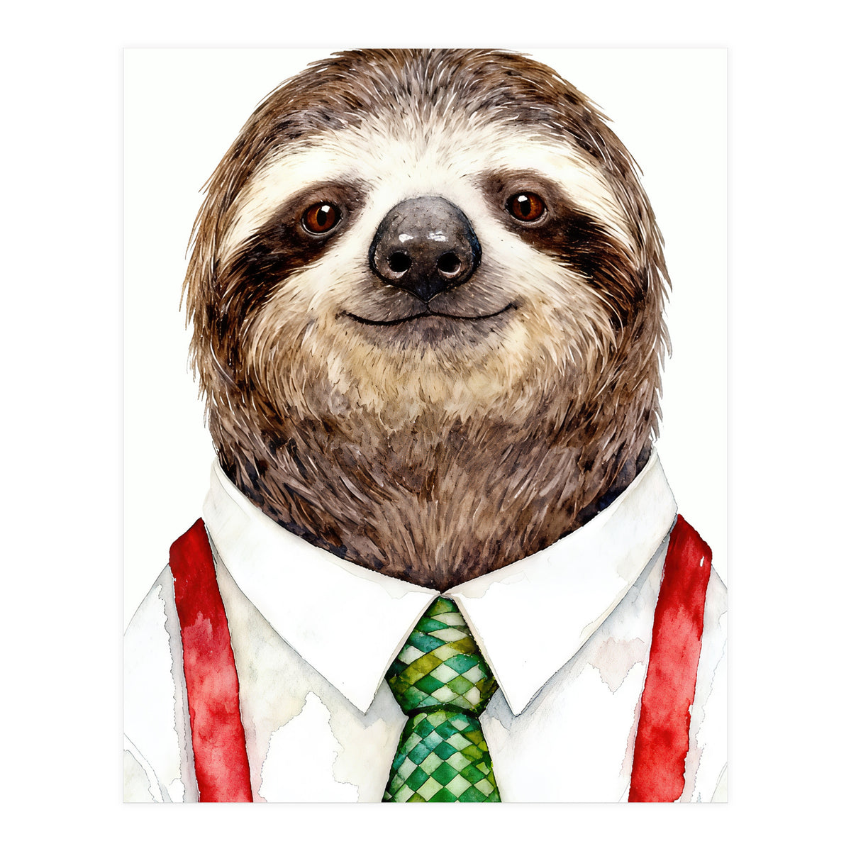 Sloth in the office Attire (Print Only)