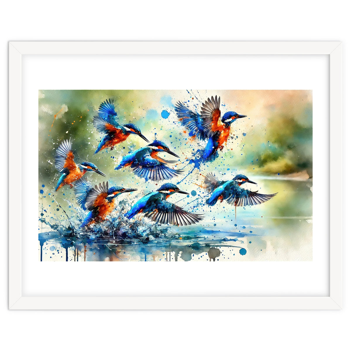 Kingfishers In Flight