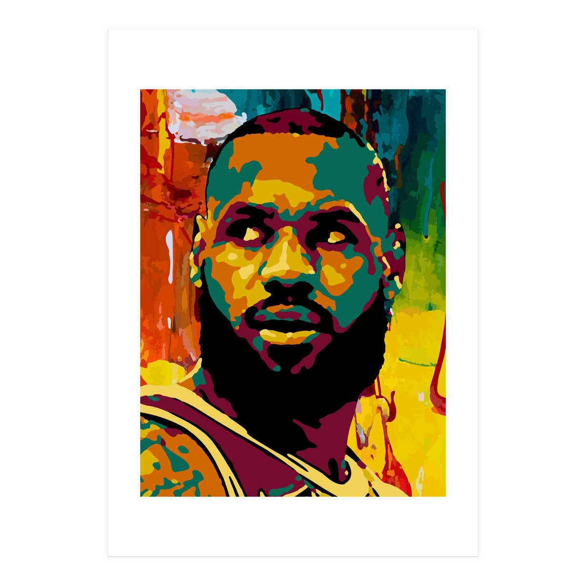 LeBron James Colorful abstract (Print Only)