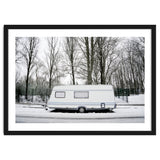 Travel Trailer in the snow road thumbnail