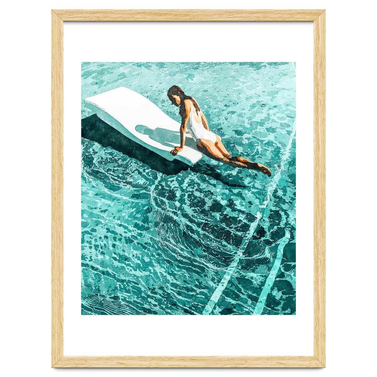 Pool Day | Summer Swimming Swim Fashion | Bath Vacation Relax Self Care Watercolor Painting